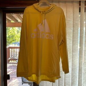 Yellow adidas long sleeve hoodie.